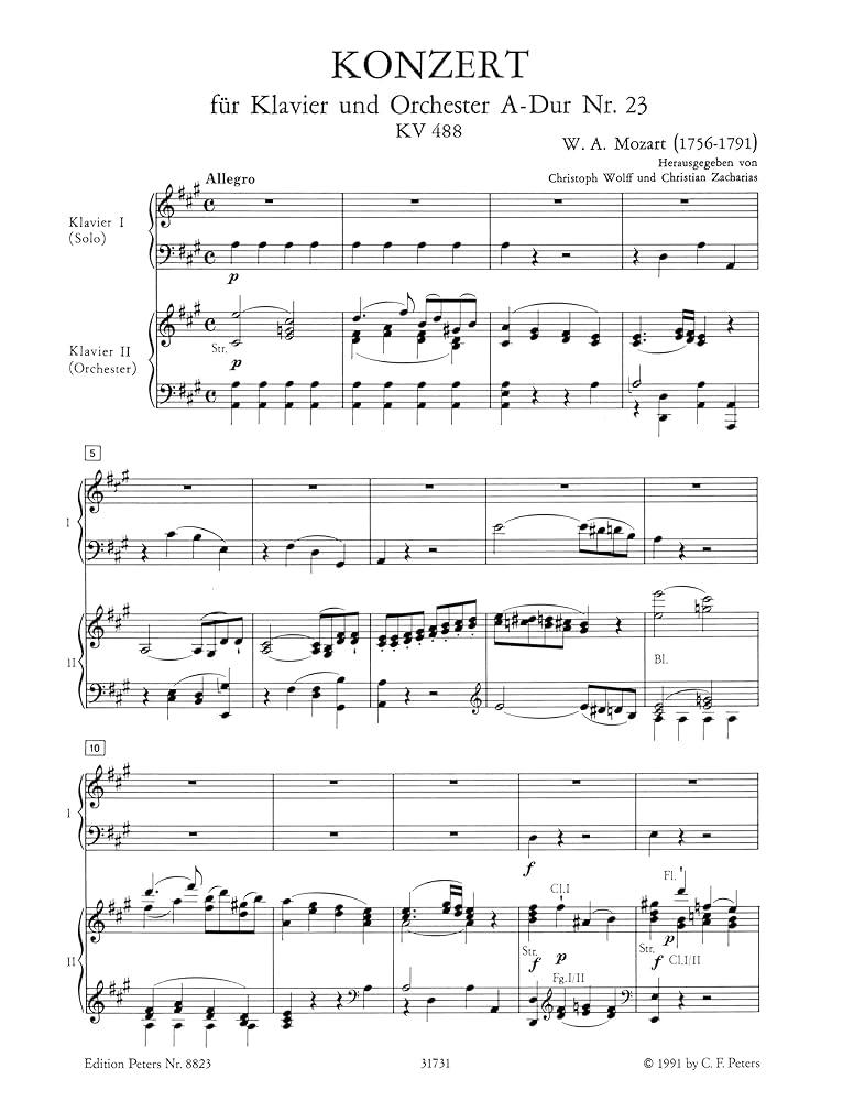 Piano Concerto No. 23 in A K488 (Edition for: Urtext